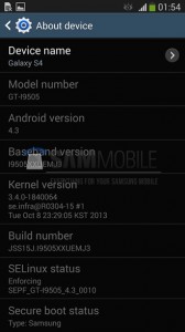 Samsung Galaxy S4 Android 4.3